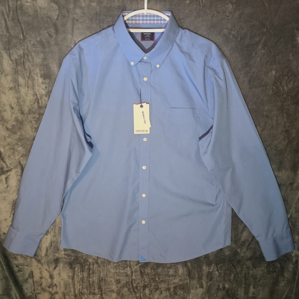 UNTUCKit Men's Light Blue Button-Down Dress Shirt